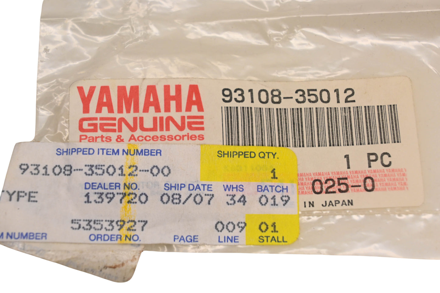 New OEM Yamaha 93108-35012-00 Oil Seal OSO-Type NOS