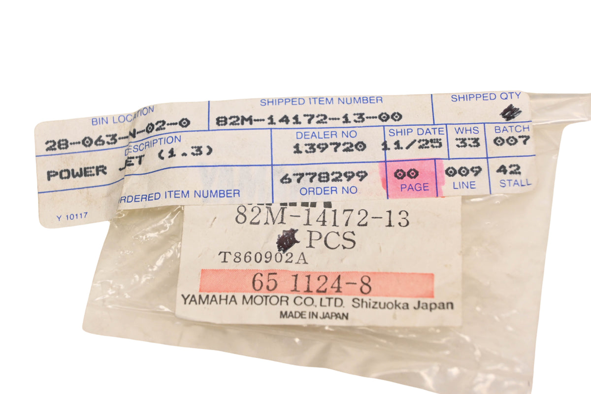 New OEM Yamaha 82M-14172-13-00 Power Jet #1.3 NOS