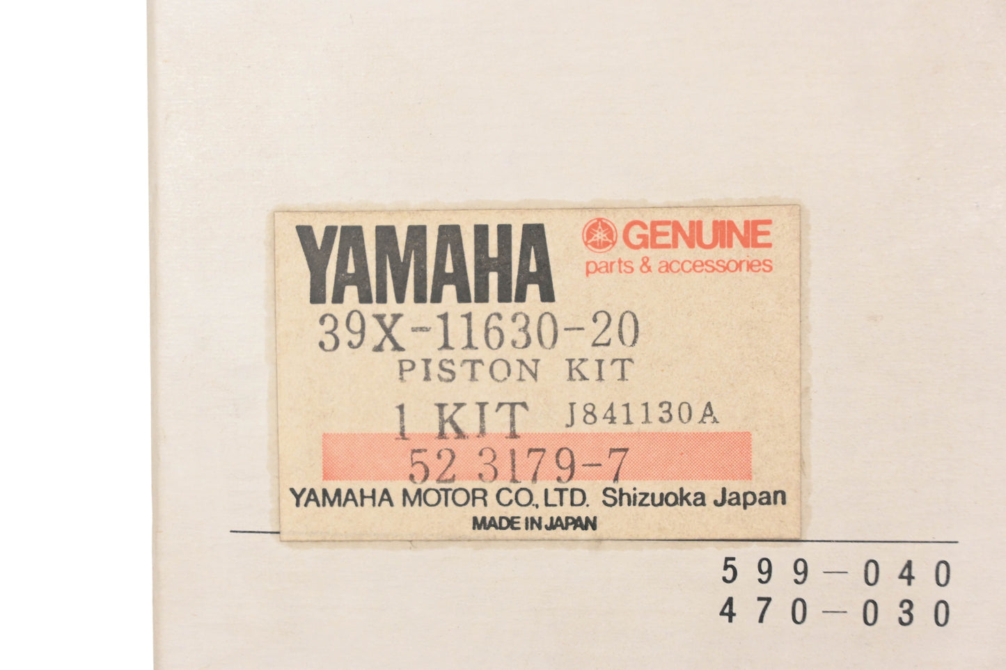 New OEM Yamaha 39X-11630-20-00 Piston Kit NOS