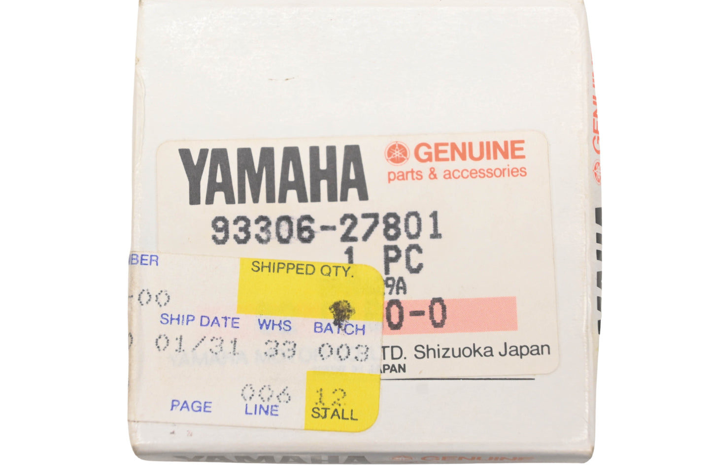 New OEM Yamaha 93306-27801-00 Koyo Bearing NOS