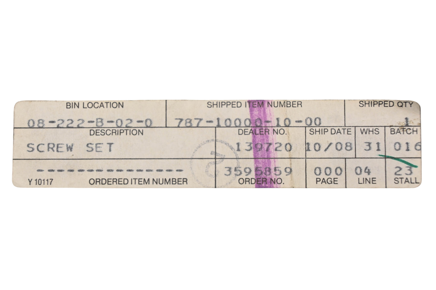 New OEM Yamaha 787-10000-10-00 Allen Set Screw Kit NOS