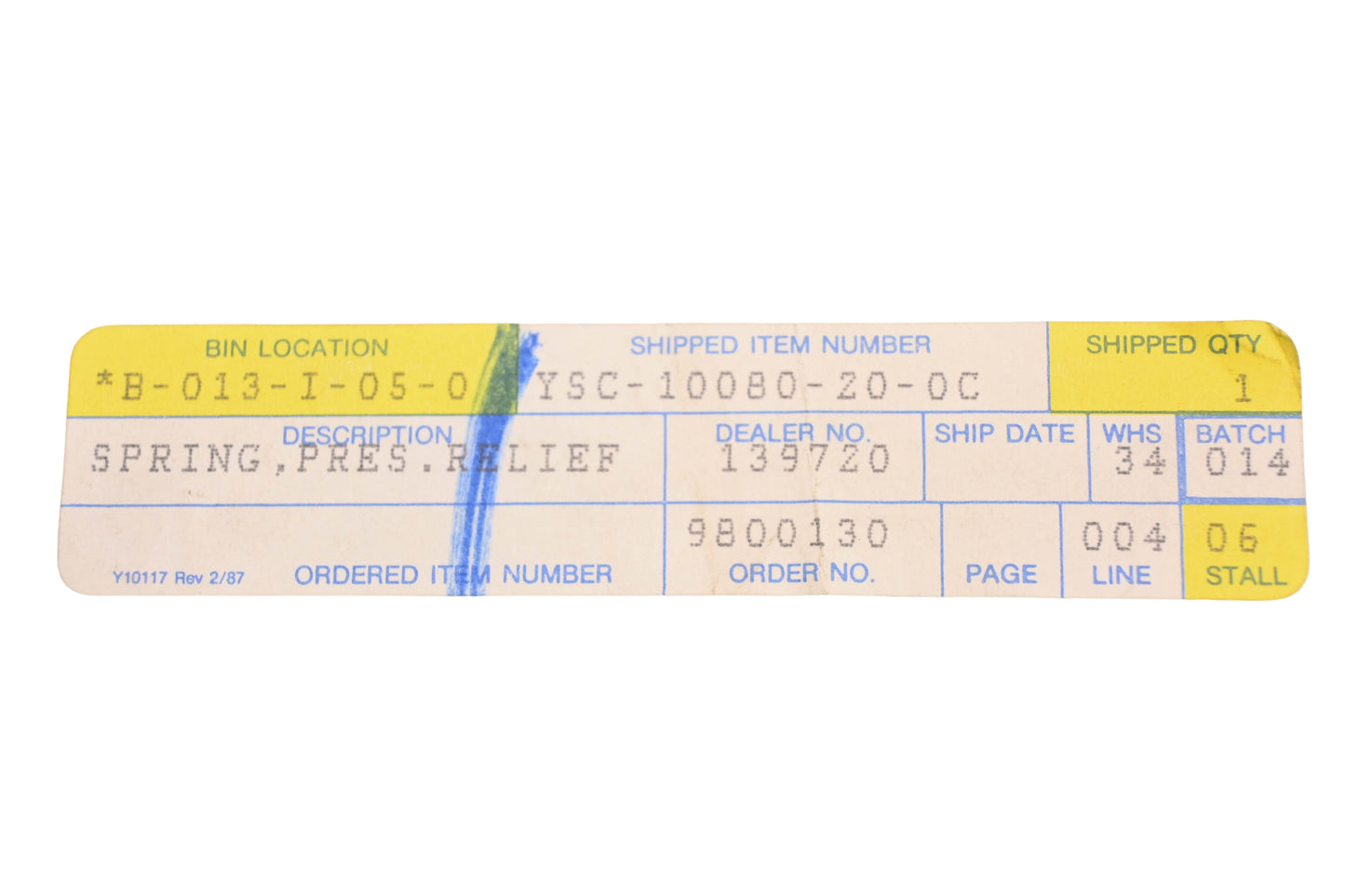 New OEM Yamaha YSC-10080-20-0C Pressure Relief Spring NOS