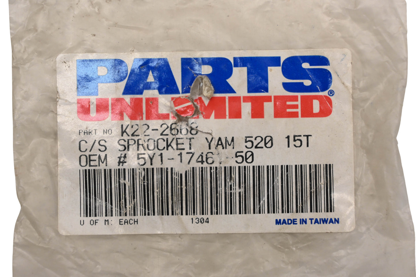 Parts Unlimited K22-2668, 5Y1-17461-50-00 Front Sprocket 15T NOS