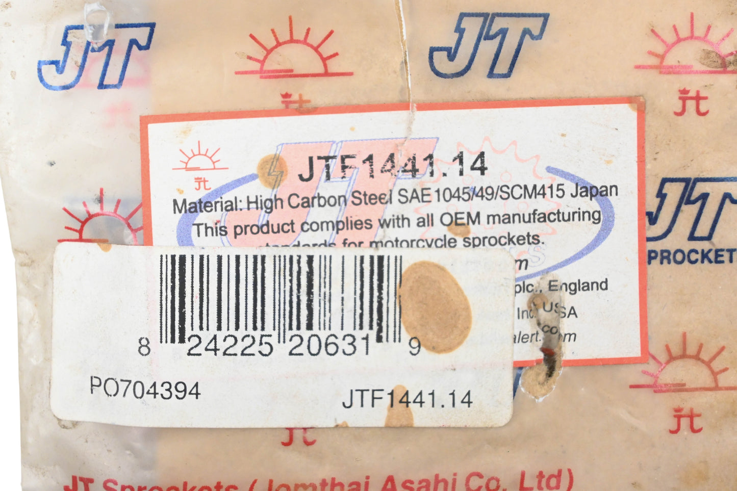 JT Sprockets JTF1441.14, JTF1441-14 Sprocket 14T NOS