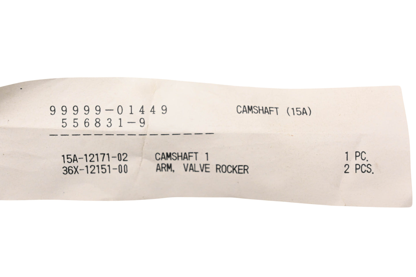 New OEM Yamaha 99999-01449-00 Camshaft Kit NOS