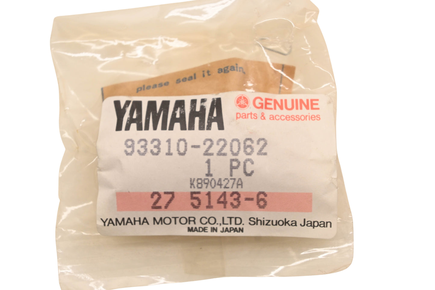 New OEM Yamaha 93310-22062-00 Bearing NOS