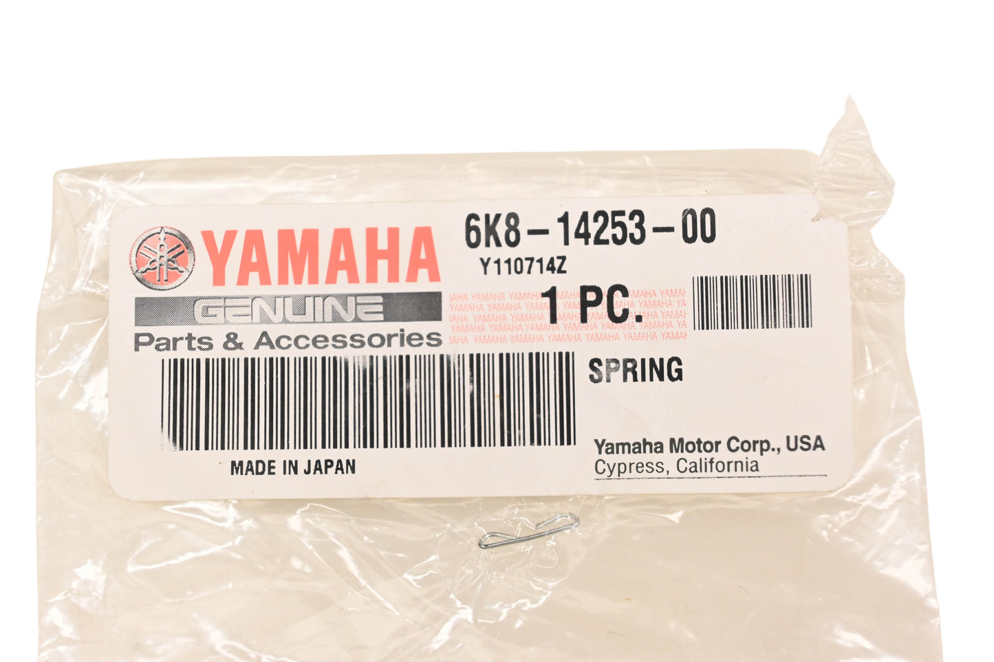 New OEM Yamaha 6K8-14253-00-00 Spring NOS