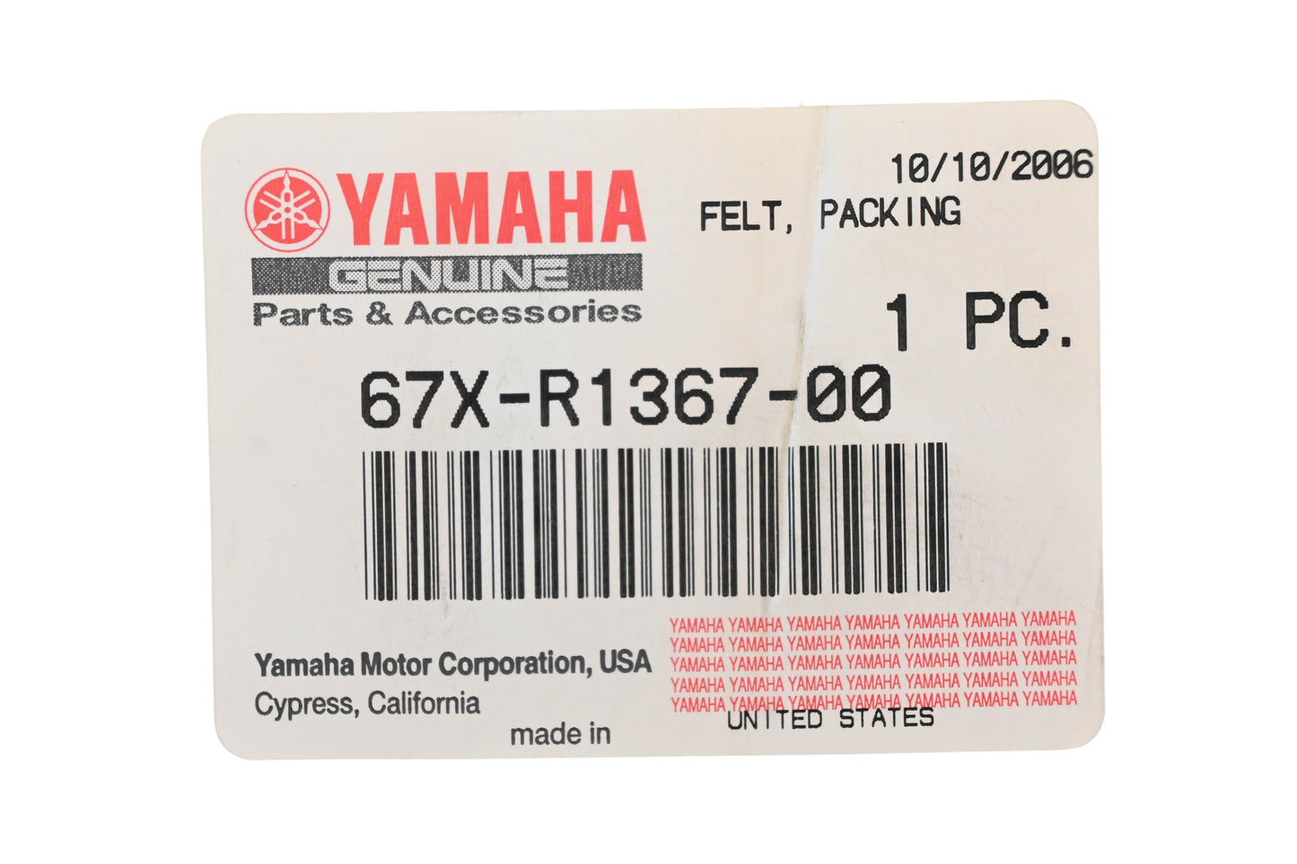 New OEM Yamaha 67X-R1367-00-00 Packing Felt NOS