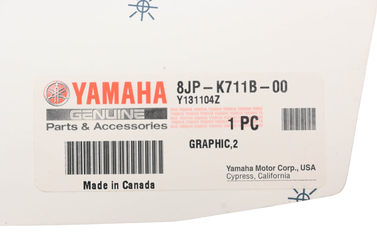 New OEM Yamaha 8JP-K711B-00-00 Genesis 4 Stroke Graphic Decal NOS