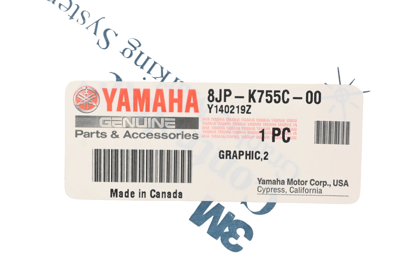 New OEM Yamaha 8JP-K755C-00-00 GYTR Yamalube Graphic Decal NOS