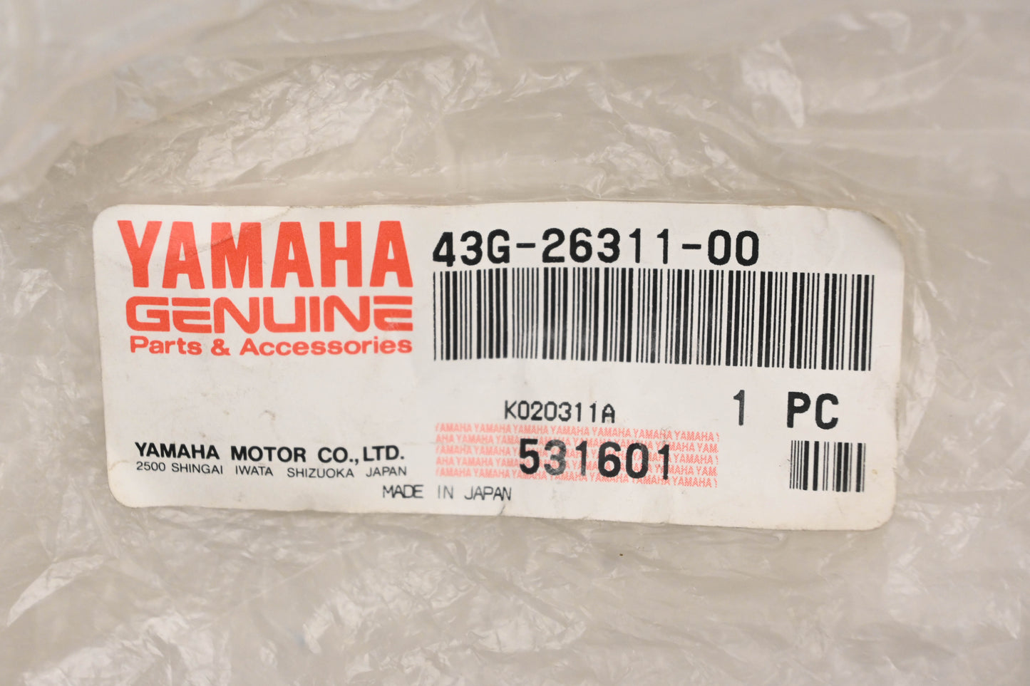 New OEM Yamaha 43G-26311-00-00 Throttle Cable NOS