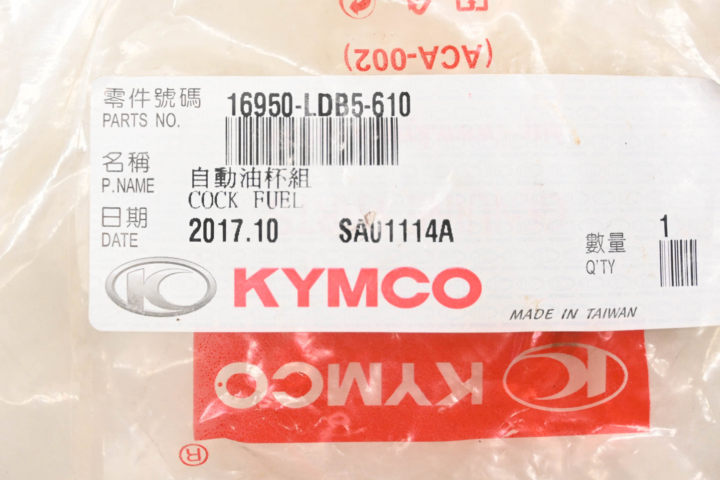 Kymco 16950-LDB5-610 Fuel Petcock NOS