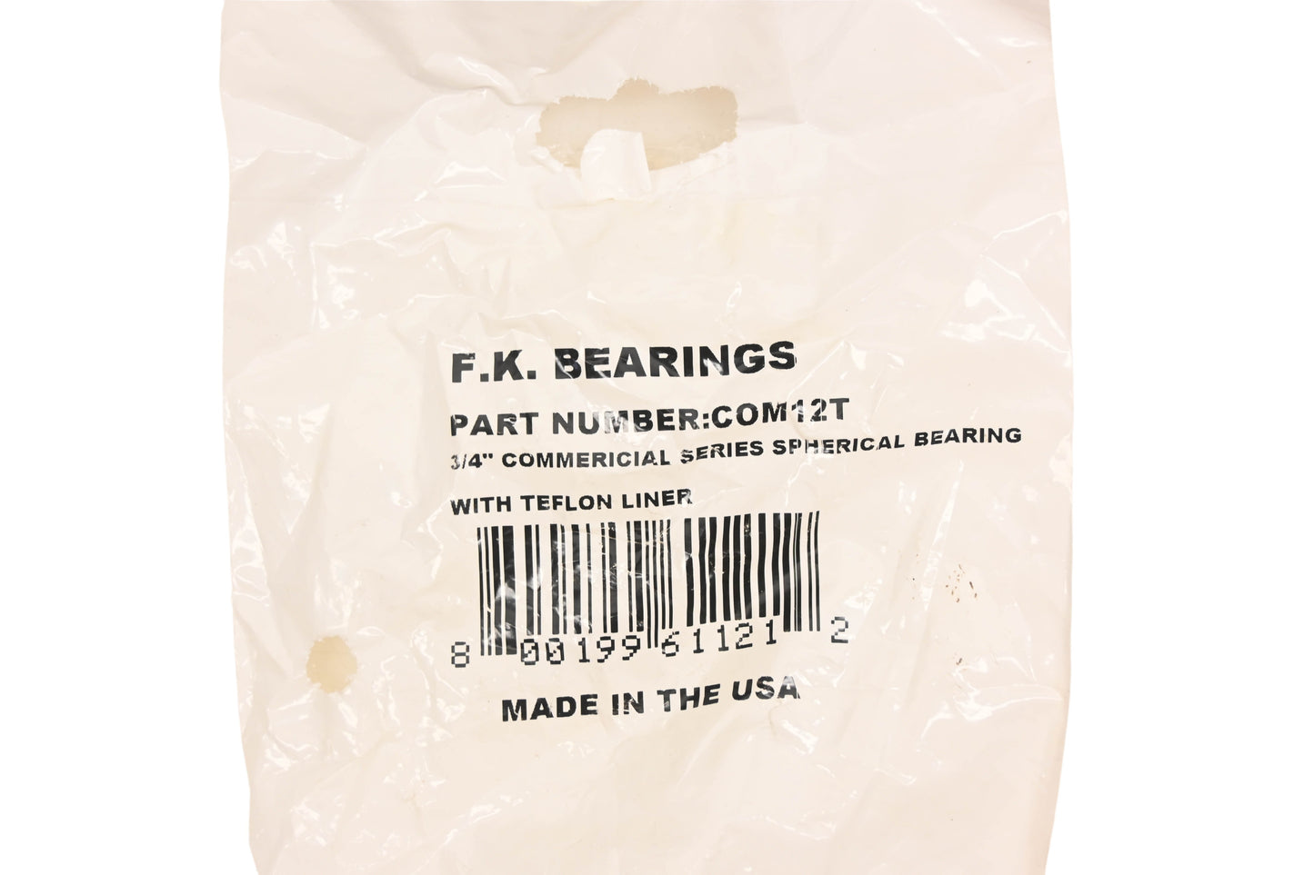 F.K. COM12T 3/4" Commercial Bearing NOS