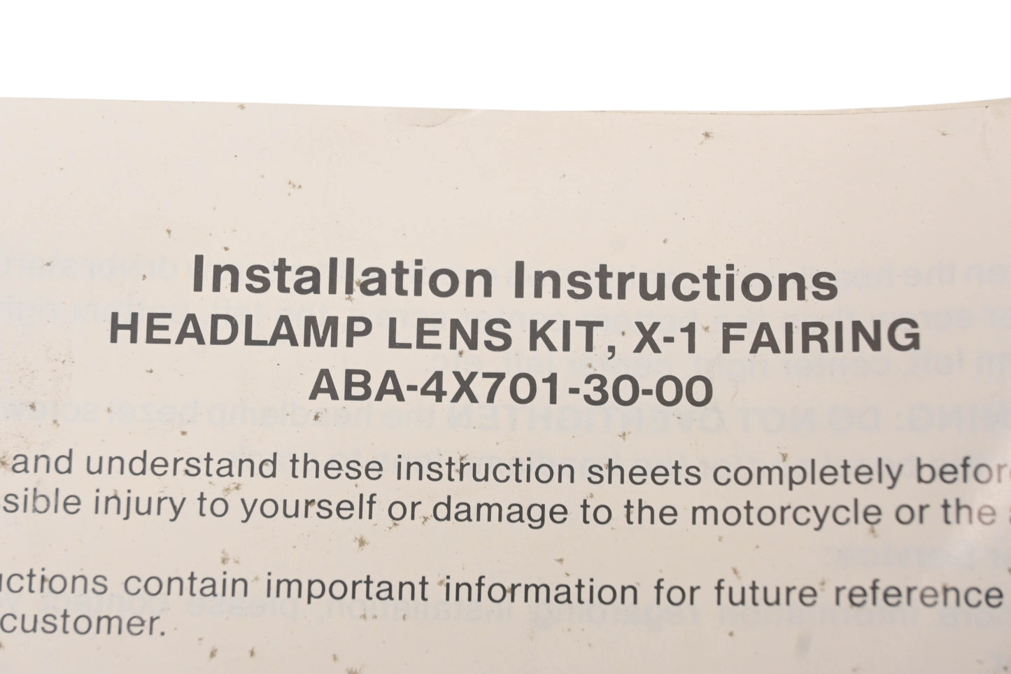 New OEM Yamaha ABA-4X701-30-00 Headlight Glass Lens Kit NOS