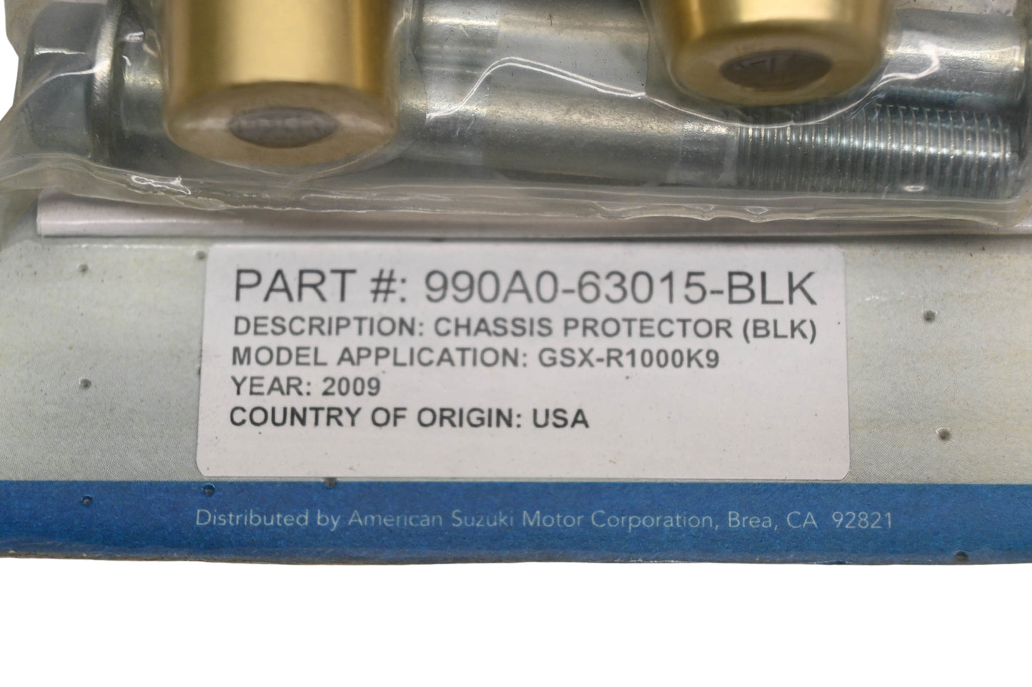 New OEM Suzuki 990A0-63015-BLK Black Chassis Frame Slider Kit NOS