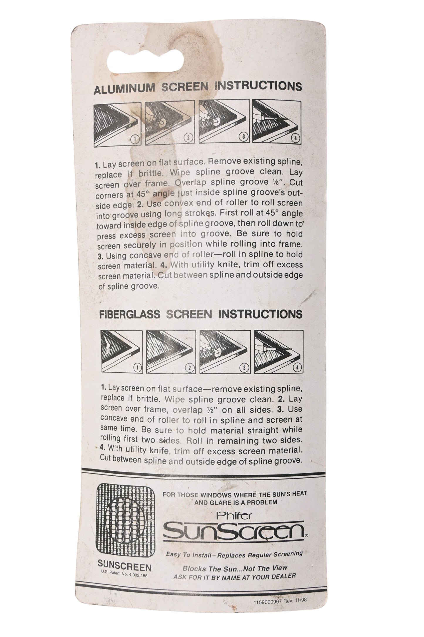 Phifer 90610 Screen Installation Tool NOS