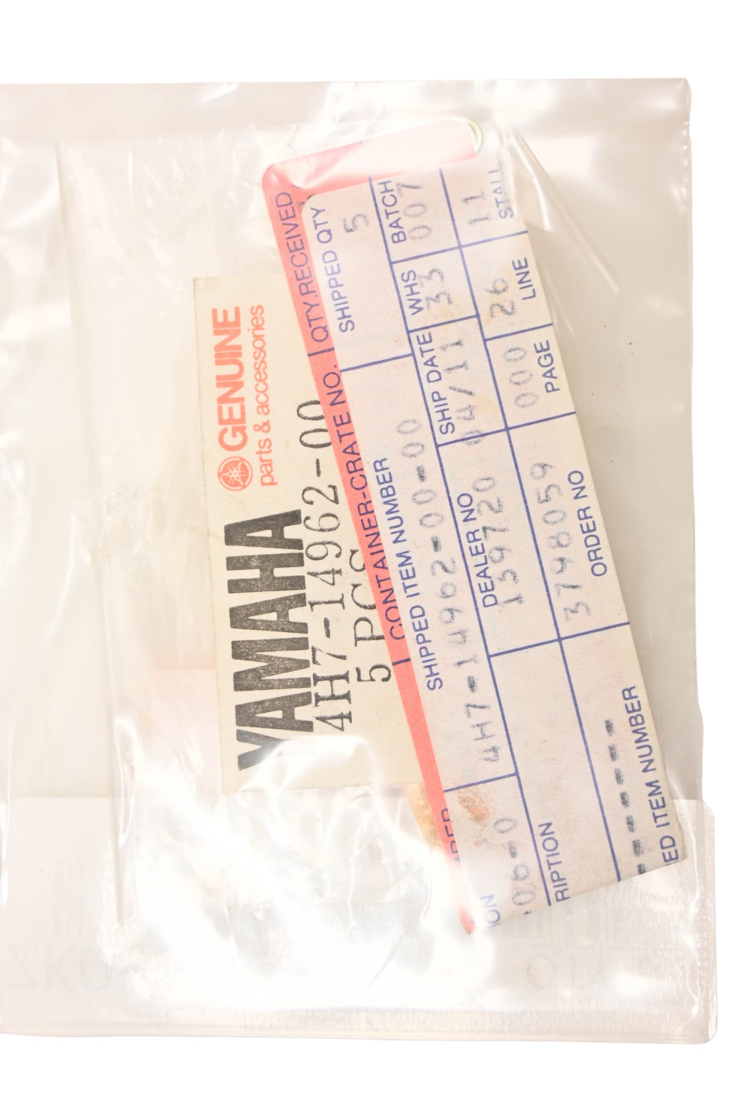 New OEM Yamaha 4H7-14962-00-00 5mm Washer NOS