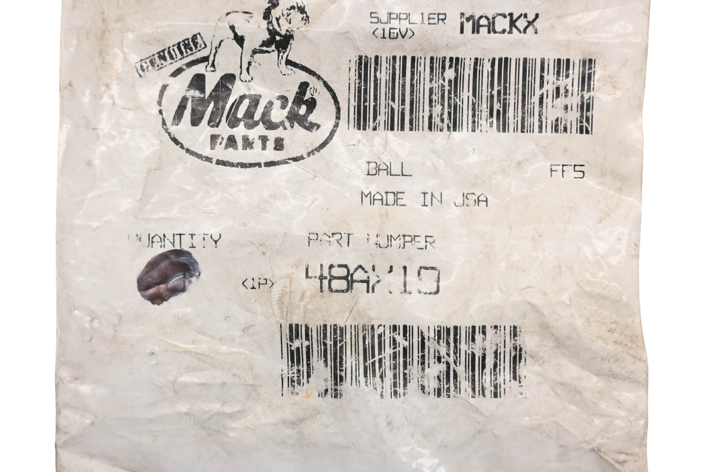 Mack 48AX19, 25097729 Detent Ball NOS