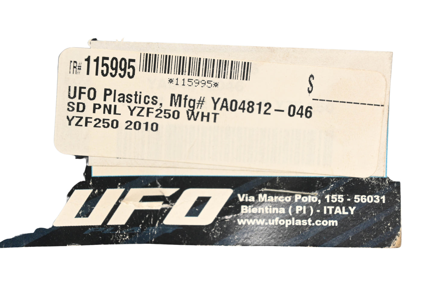 UFO Plast 115995, 11-5995, YA04812046 White Side Panel Kit NOS
