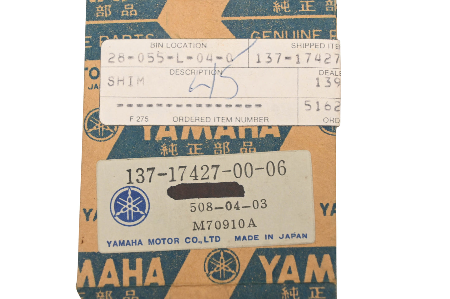 New OEM Yamaha 137-17427-00-06 Shim NOS