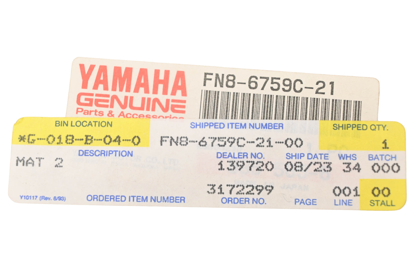 New OEM Yamaha FN8-6759C-21-00 Gunwale Step Mat NOS