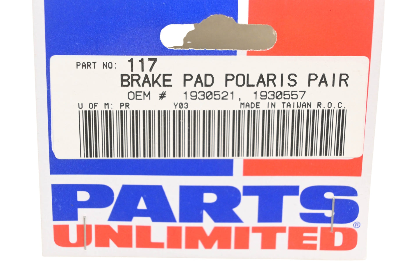 Parts Unlimited 117, 1930521, 1930557 Brake Disc Pads Qty 2 NOS