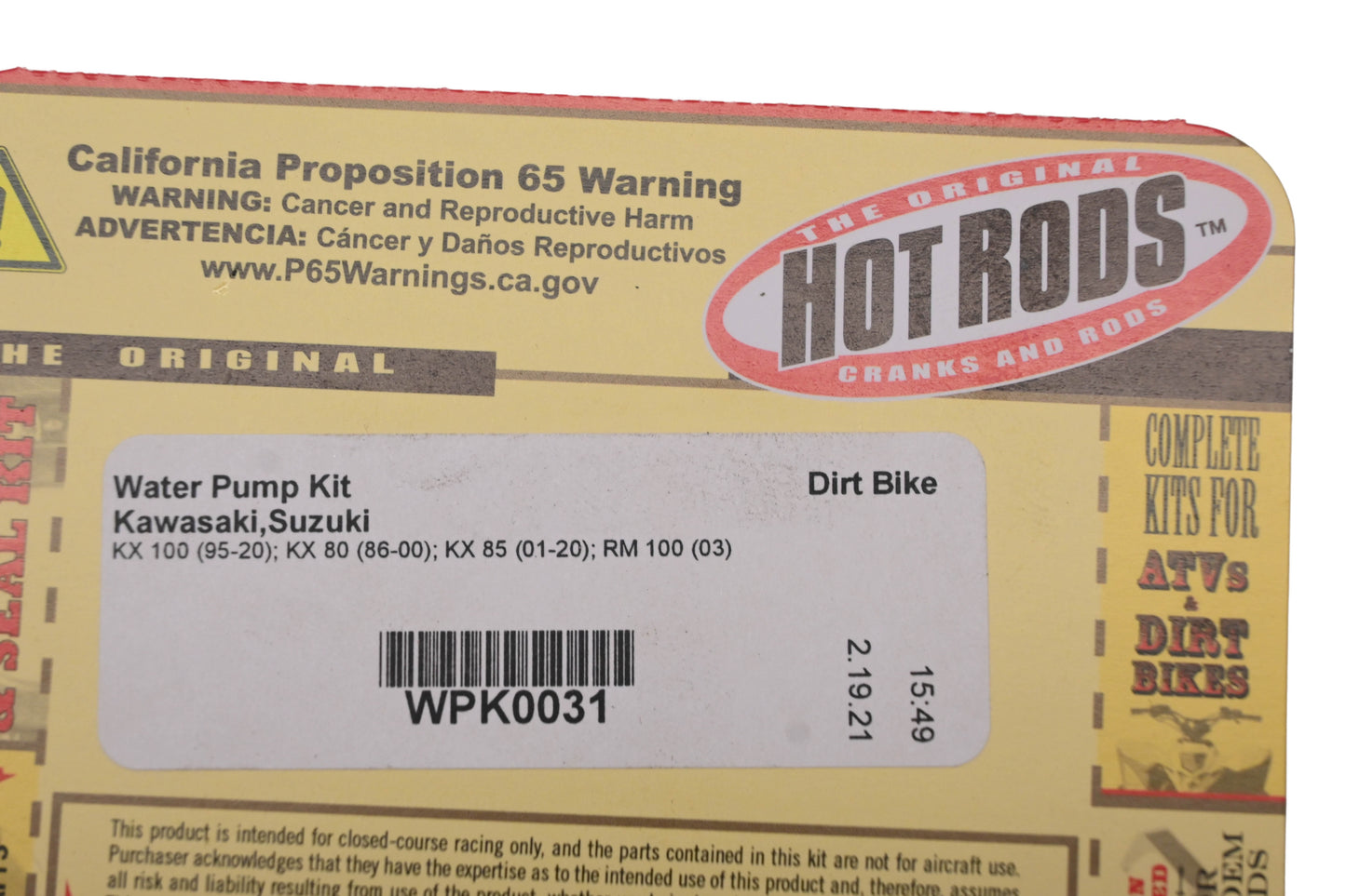 Hot Rods WPK0031 Water Pump Kit NOS