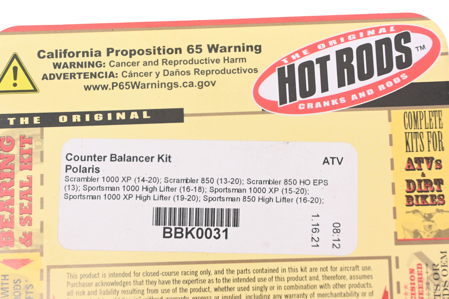 Hot Rods BBK0031 Counter Balancer Kit NOS