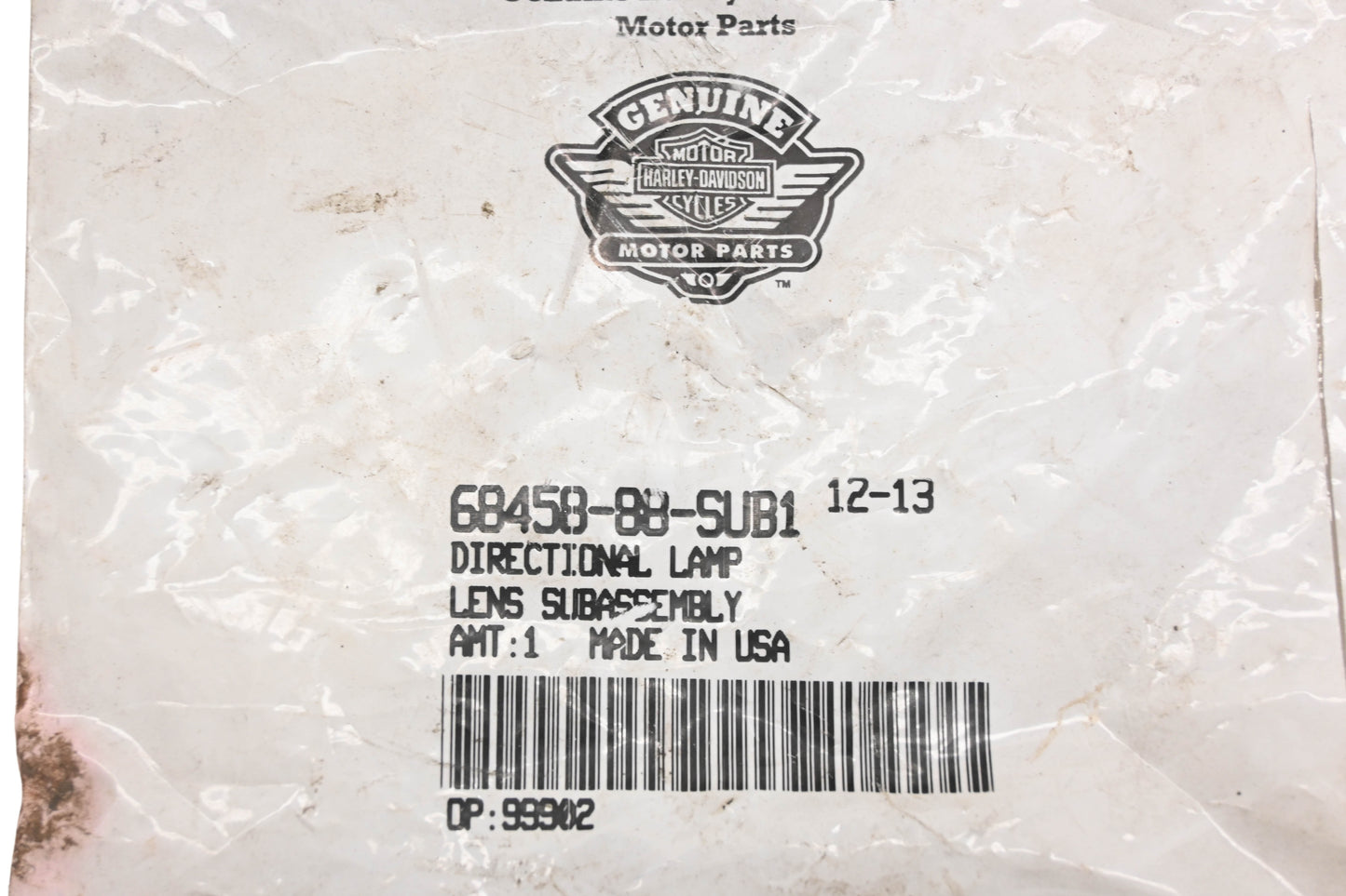 New OEM Harley-Davidson 68458-88-SUB1 Red 3" Lens NOS