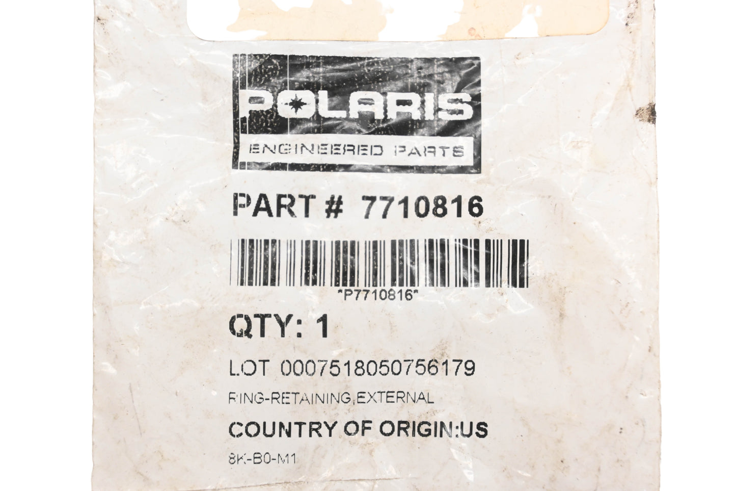 New OEM Polaris 7710816 Retaining Ring NOS