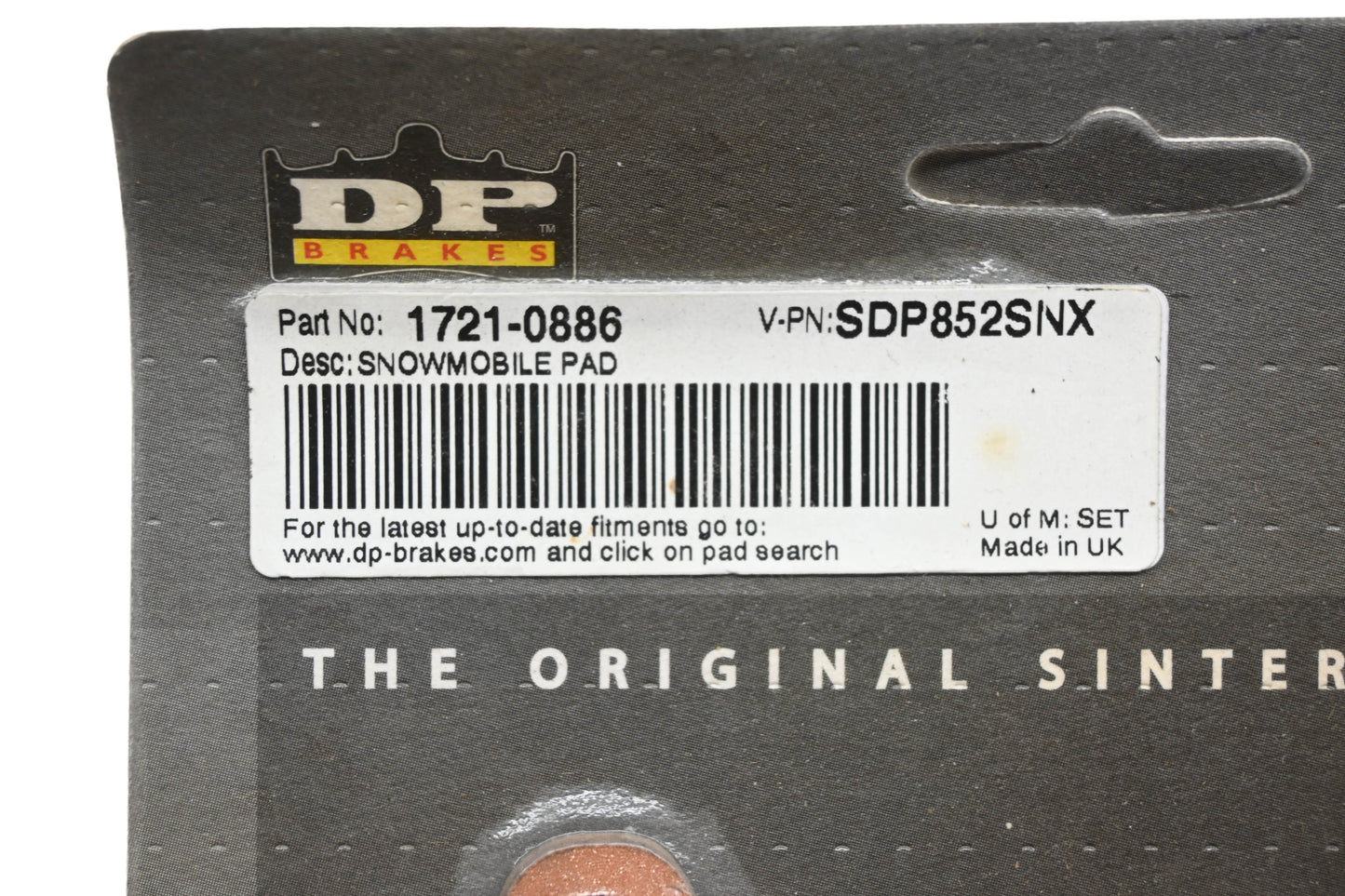 DP Brakes 1721-0886, SDP852SNX Snowmobile Brake Pad Kit NOS
