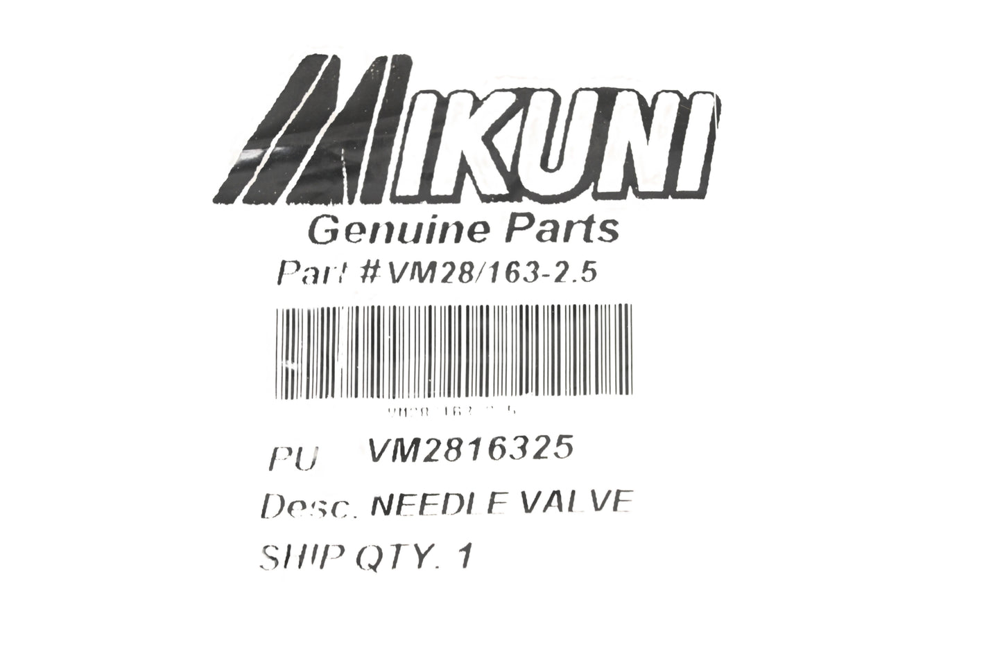 Mikuni VM28/163-2.5, VM2816325 Needle & Seat Valve NOS