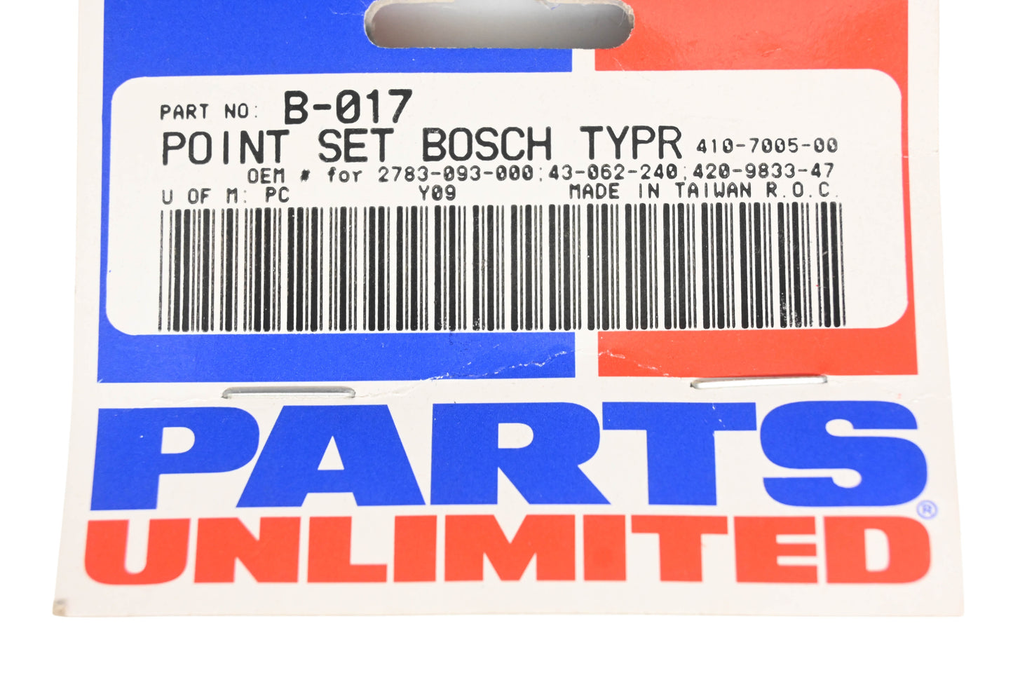 Parts Unlimited B-017 Bosch Type Point Kit NOS