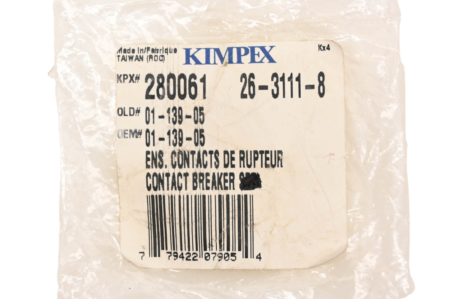 Kimpex 280061, 01-139-05, 26-3111-8 Contact Ignition Point NOS