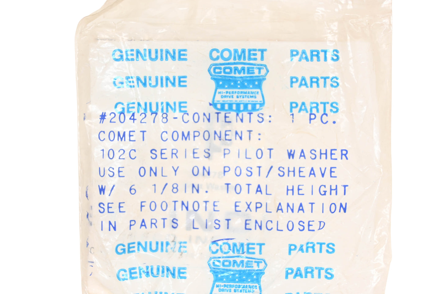 Comet 204278 Clutch Pivot Washer NOS