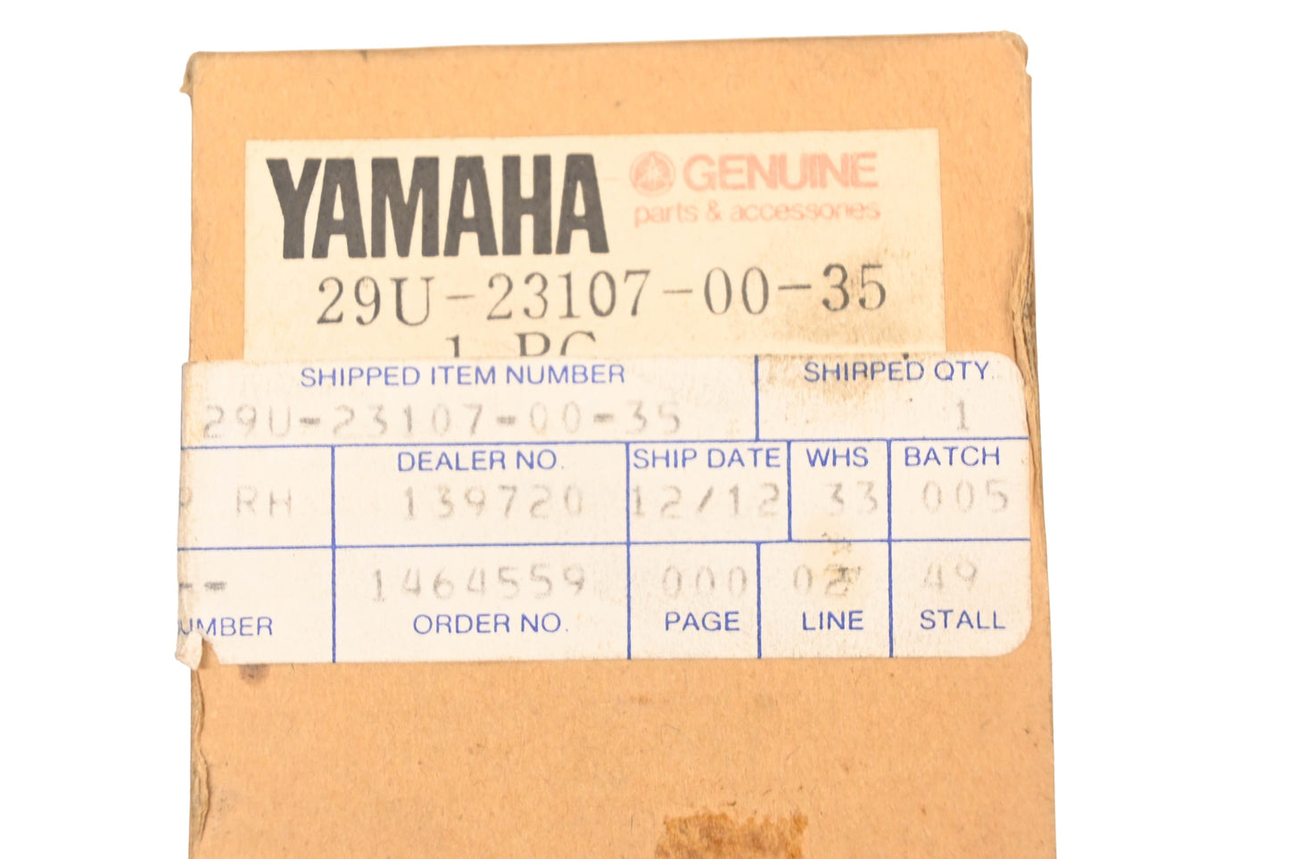 New OEM Yamaha 29U-23107-00-35 Silver Right Outer Tube NOS
