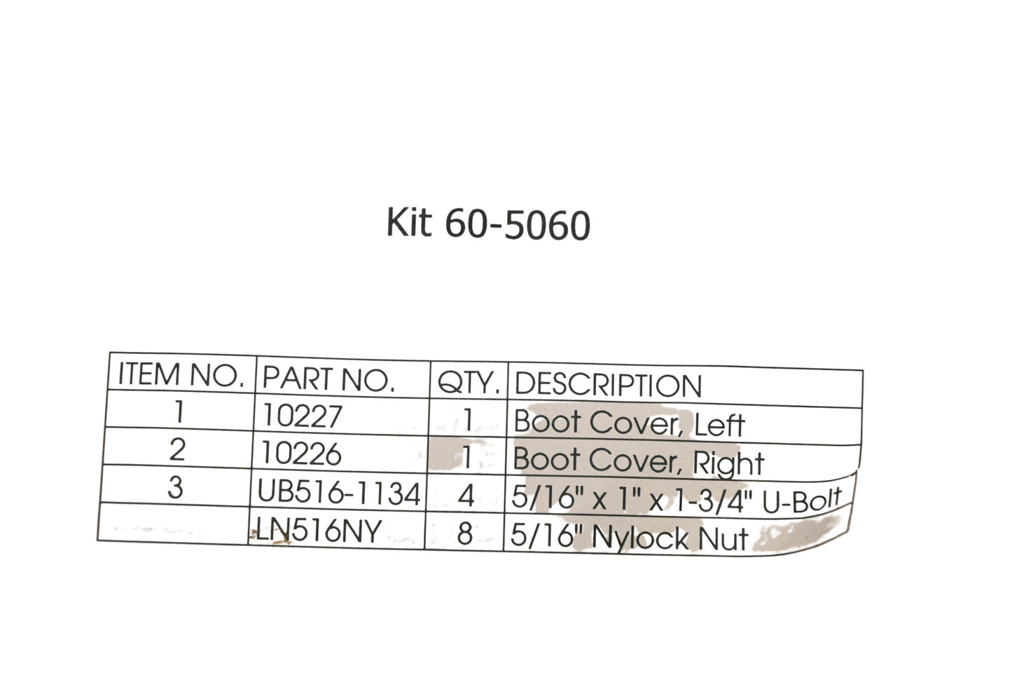 Cycle Country 60-5060, CC5060 Boot Guard Kit NOS