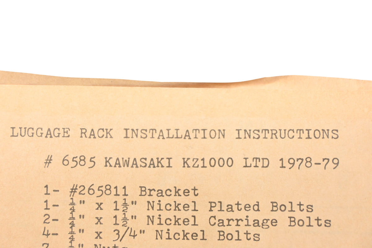 Larco 6585 1978-79 Kawasaki KZ1000 LTD Luggage Rack Kit NOS
