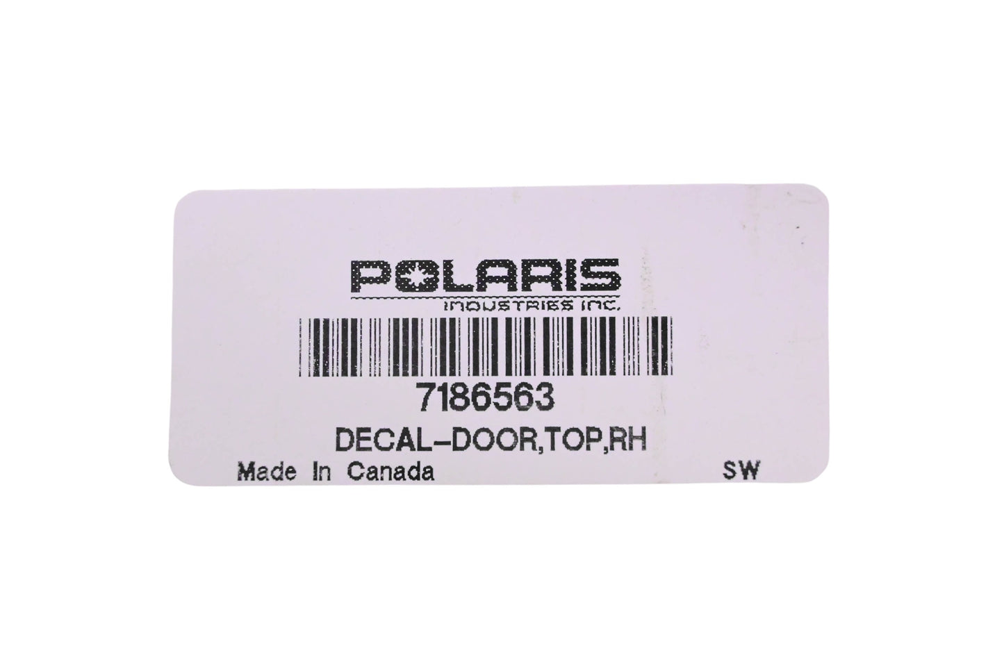 New OEM Polaris 7186563 Top Door Decal NOS