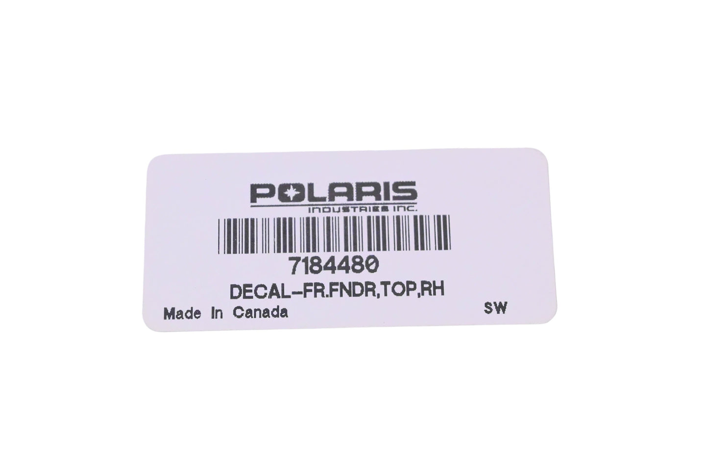 New OEM Polaris 7184480 Front Fender Right Side Decal NOS