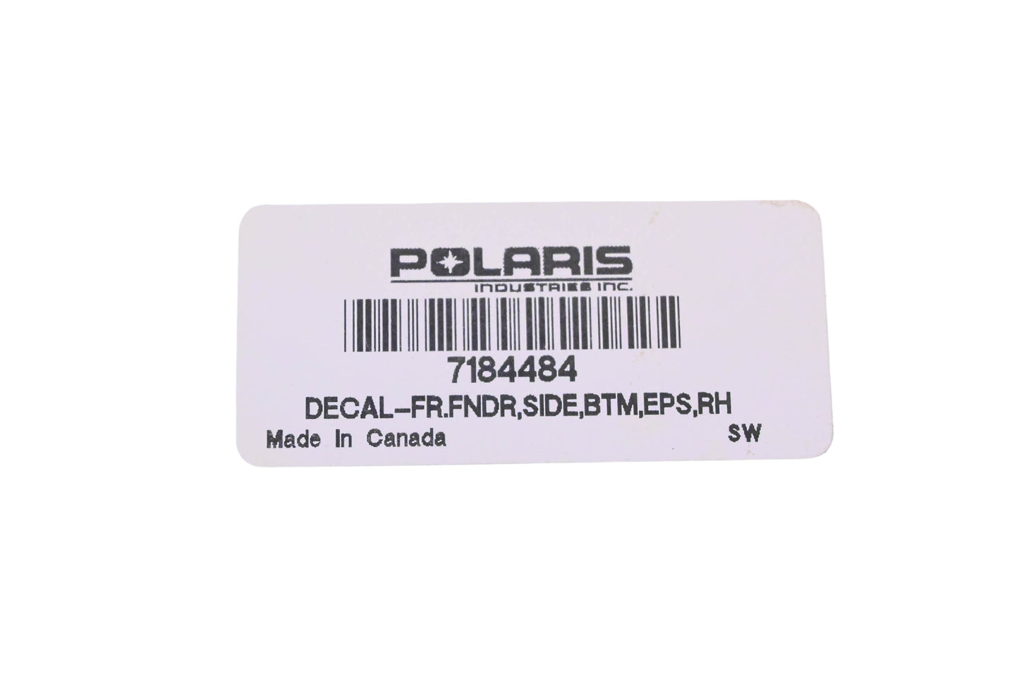 New OEM Polaris 7184484 Front Fender Bottom EPS Decal NOS