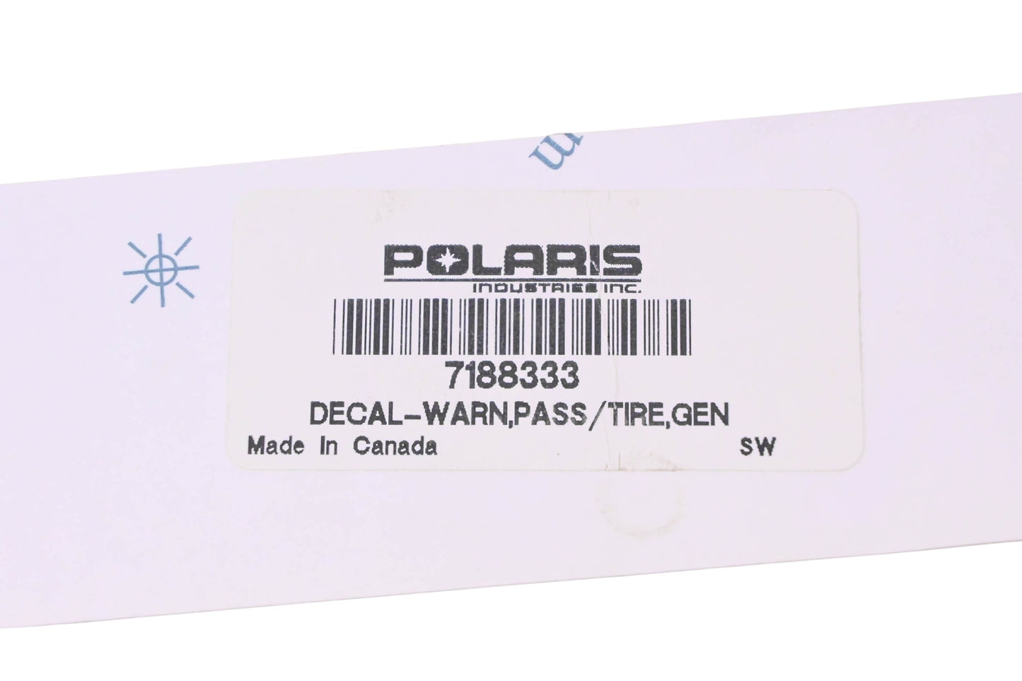 New OEM Polaris 7188333 Tire Pressure Warning Information Decal NOS