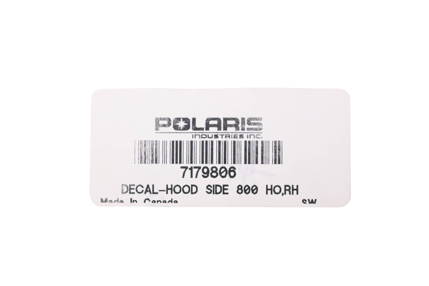 New OEM Polaris 7179806 Right Side 800 HO Hood Decal NOS