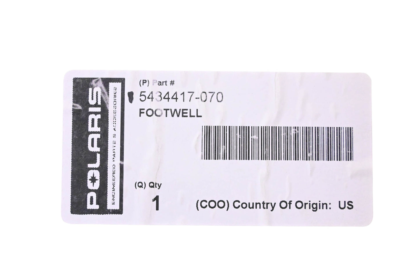 New OEM Polaris 5434417-070 Right Side Foot Well NOS