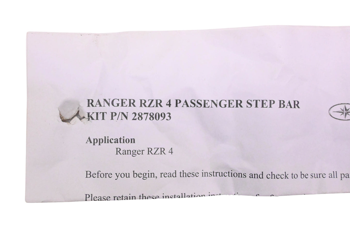 New OEM Polaris 2878093 Passenger Step Bar Assembly Kit NOS