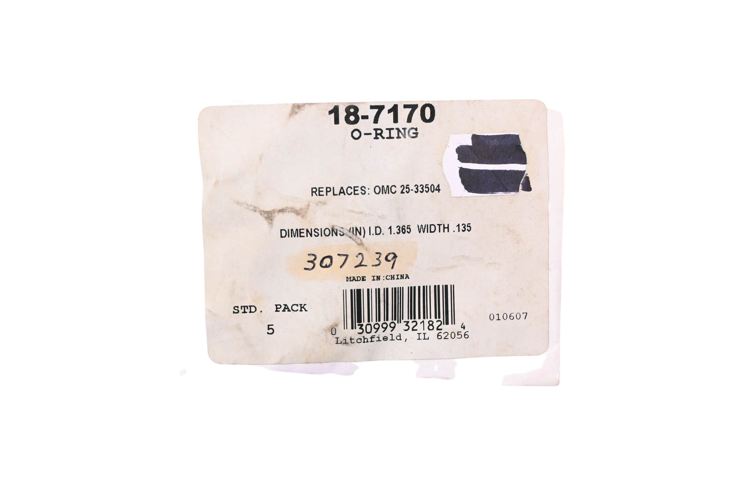 Sierra 18-7170 O-Rings Qty 5 NOS
