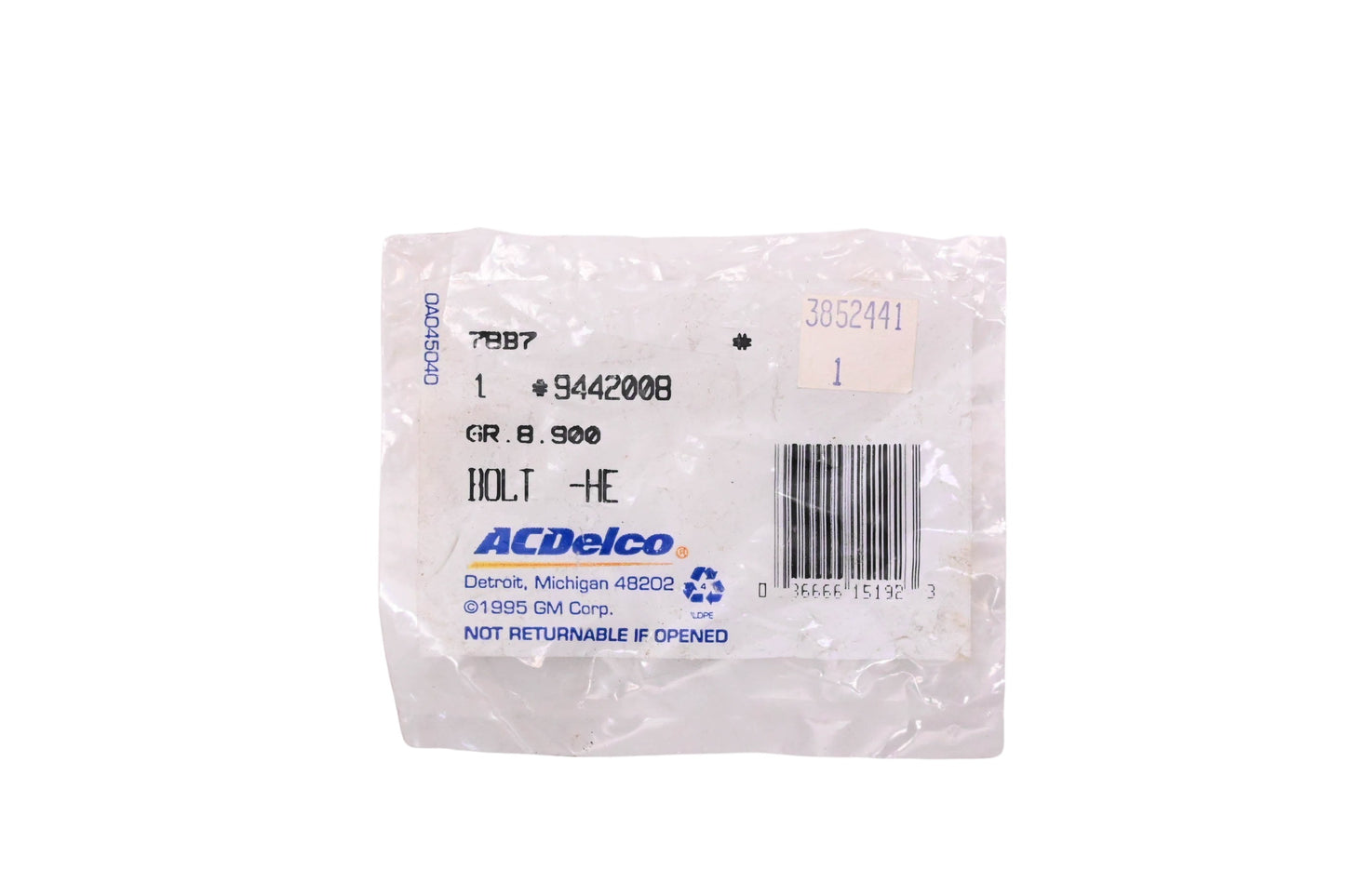 ACDelco 9442008 Bolts Qty 2 NOS