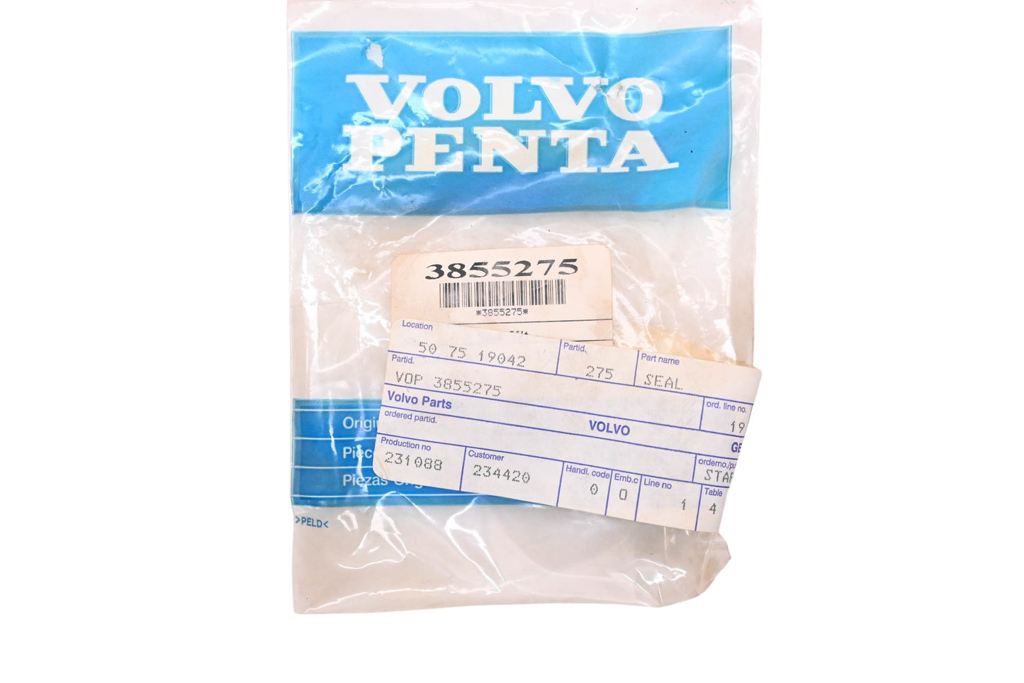 Volvo Penta 3855275 Seal Kit NOS