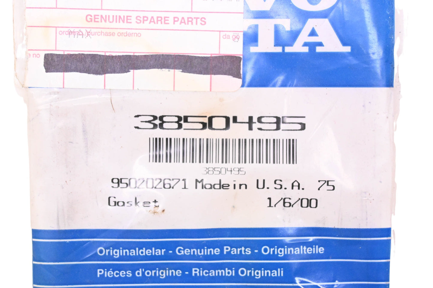 Volvo-Penta 3850495 Exhaust Elbow Gasket NOS