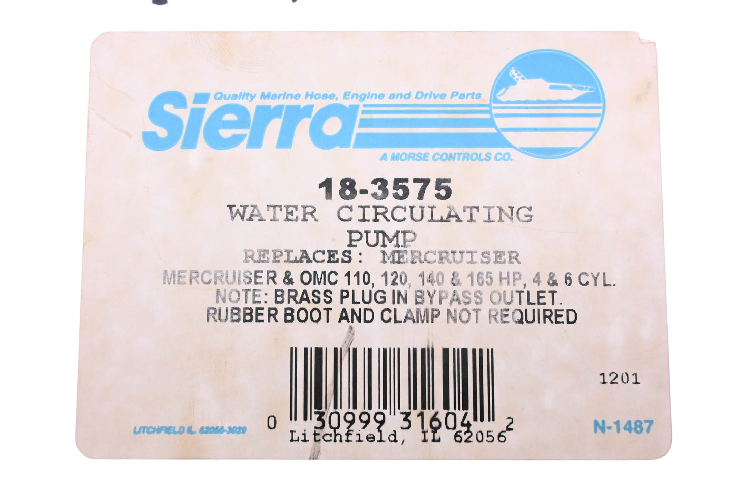Sierra 18-3575 Water Circulating Pump NOS